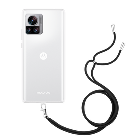 Lanyard Case - Motorola Edge 30 Ultra - Soft TPU Protective Cover with Necklace - Clear