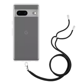 Lanyard Case - Google Pixel 7 - Soft TPU Protective Cover with Necklace - Clear