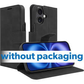 BULK | PrimeWallet Case - iPhone 16 - PU leather Wallet Case - Black