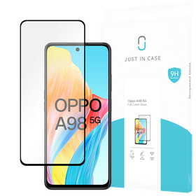 Oppo A98 5G - Full Cover Screenprotector Tempered Glass - Black