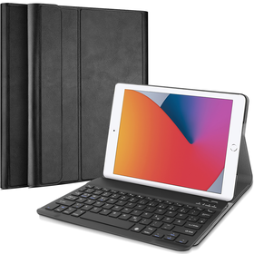 iPad 2021 (9th Gen)/2020 (8th Gen)/iPad 2019 (7th Gen) - Premium Bluetooth Keyboard Cover Qwertz