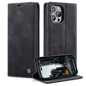 Caseme Case iPhone 15 Pro - Retro Wallet Case - Black