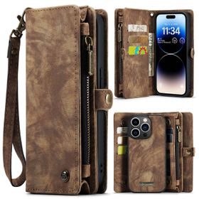 Caseme Case iPhone 15 Pro Max - Multifunctional Wallet - Brown