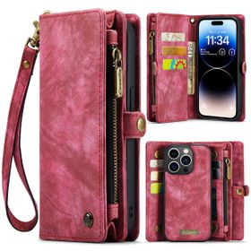 Caseme Case iPhone 15 Pro Max - Multifunctional Wallet - Red