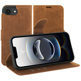 PrimeWallet Case - iPhone 17e / 16e - PU leather Wallet Case - Brown
