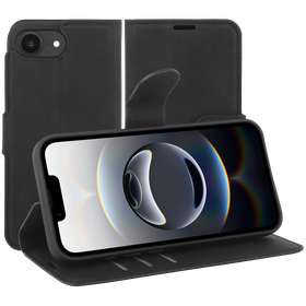 PrimeWallet Case - iPhone 17e / 16e - PU leather Wallet Case - Black