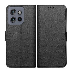 Classic Wallet Case - Motorola Edge 60 Neo - PU leather Book Case - Black