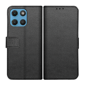 Classic Wallet Case - Motorola Moto G17 / G17 Power - PU leather Book Case - Black