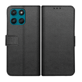 Classic Wallet Case - Motorola Moto G57 / G57 Power / G67 Power - PU leather Book Case - Black
