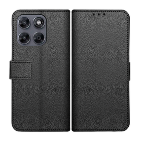 Classic Wallet Case - Motorola Moto G67 / G77 / G87 - PU leather Book Case - Black