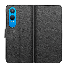 Classic Wallet Case - OnePlus Nord CE4 Lite - PU leather Book Case - Black