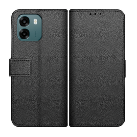 Classic Wallet Case - Oppo A6 (4G/5G) / A6s (4G/5G) - PU leather Book Case - Black