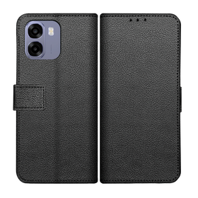 Classic Wallet Case - Oppo A6x (4G/5G) - PU leather Book Case - Black