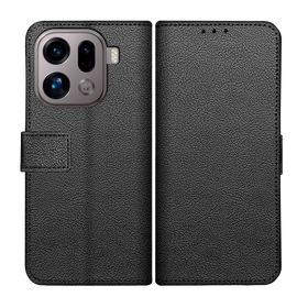 Classic Wallet Case - Oppo Find X9 Pro - PU leather Book Case - Black