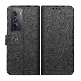 Classic Wallet Case - Oppo Reno12 - PU leather Book Case - Black