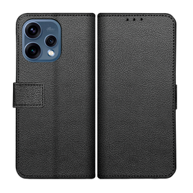 Classic Wallet Case - Oppo Reno15 - PU leather Book Case - Black