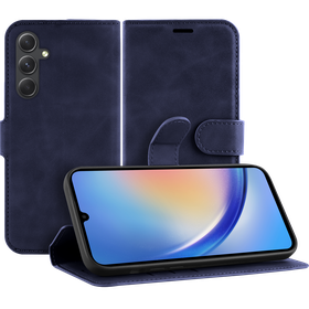 PrimeWallet Case - Samsung Galaxy A34 - PU leather Wallet Case - Blue