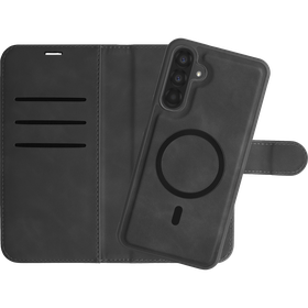PrimeWallet SnapOn Case - Samsung Galaxy A57 - Detachable PU leather Wallet Case - (compatible with MagSafe) - Black