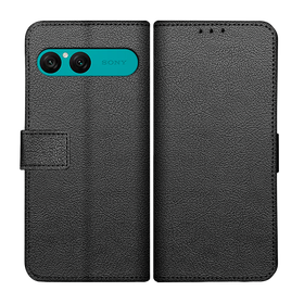Classic Wallet Case - Sony Xperia 10 VII - PU leather Book Case - Black