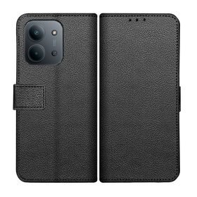 Classic Wallet Case - Xiaomi Poco C85 - PU leather Book Case - Black