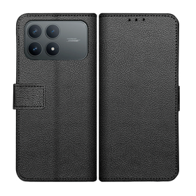 Classic Wallet Case - Xiaomi Poco F8 Pro - PU leather Book Case - Black