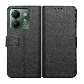 Classic Wallet Case - Xiaomi Poco M7 Pro - PU leather Book Case - Black