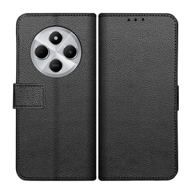 Classic Wallet Case - Xiaomi Redmi 14C - PU leather Book Case - Black