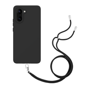 Lanyard Case - OnePlus Nord CE5 - Soft TPU Protective Cover with Necklace - Black