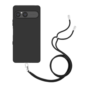 Lanyard Case - Sony Xperia 10 VII - Soft TPU Protective Cover with Necklace - Black