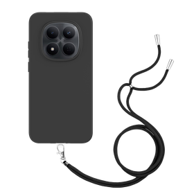 Lanyard Case - Xiaomi Redmi Note 15 Pro (5G) - Soft TPU Protective Cover with Necklace - Black