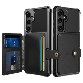 Samsung Galaxy S24 - Magnetic Card Holder Hybrid Case - Black