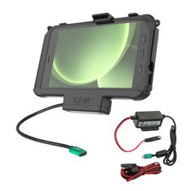 RAM Mounts - USB-C Powered Dock for Tab Active5 & 3 with Hardwire Charger - RAM-HOL-SAM60CP-V7CU