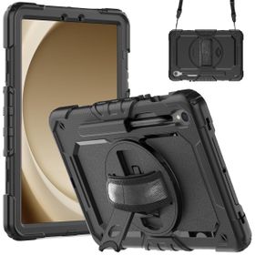 Samsung Galaxy Tab S9 / S9 FE / S10 FE / S10 Lite - Shockproof Case (PET Screenprotector/Hand Strap) - Black