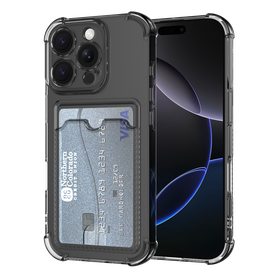 KickImpact Case - iPhone 16 Pro - TPU Impact Back Cover - (with cardslot) - Clear