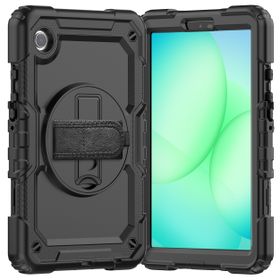 Samsung Galaxy Tab A11 Plus / A9 Plus - Shockproof Case (PET Screenprotector/Hand Strap) - Black