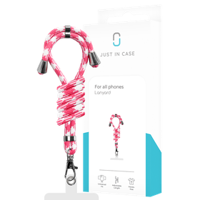 Lanyard Universal - Phone Cord - Pink / White