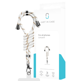 Lanyard Universal - Phone Cord - White / Gold