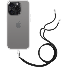 Lanyard Case - iPhone 15 Pro - Soft TPU Protective Cover with Necklace - Clear