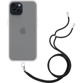 Lanyard Case - iPhone 15 - Soft TPU Protective Cover with Necklace - Clear