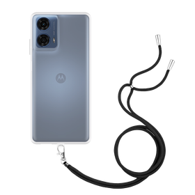 Lanyard Case - Motorola Moto E14 - Soft TPU Protective Cover with Necklace - Clear
