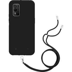 Lanyard Case - Nokia XR21 - Soft TPU Protective Cover with Necklace - Black