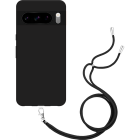 Lanyard Case - Google Pixel 8 Pro - Soft TPU Protective Cover with Necklace - Black