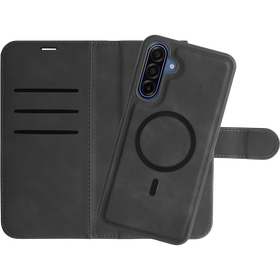 PrimeWallet SnapOn Case - Samsung Galaxy A17 (4G / 5G) - Detachable PU leather Wallet Case - (compatible with MagSafe) - Black