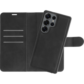 PrimeWallet SnapOn Case - Samsung Galaxy S25 Ultra - Detachable PU leather Wallet Case - Black