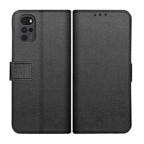 Classic Wallet Case - Motorola Moto G22 - PU leather Book Case - Black