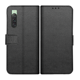 Classic Wallet Case - Sony Xperia 10 V - PU leather Book Case - Black