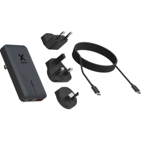Xtorm 65W GaN3 Ultra Fast Travel Charger + Cable + Essentials Bag - (EU/US/UK Plug) - XA031