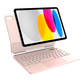 iPad 2025 (11th Gen) / iPad 2022 (10th Gen) - MagKey Floating Keyboard Cover - Magnetic Attachment - Qwerty - Pink