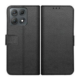 Classic Wallet Case - Motorola Edge 70 Max - PU leather Book Case - Black