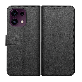 Classic Wallet Case - Oppo Reno16 F / Reno16 FS - PU leather Book Case - Black